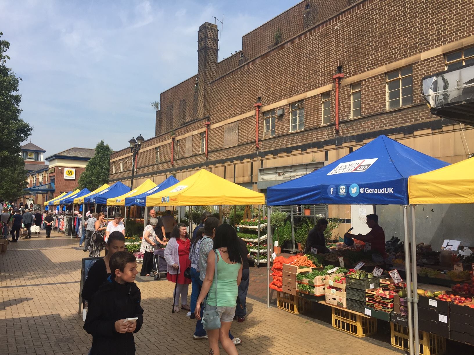 Street market stalls