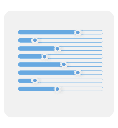 graph slider visual in blue on grey