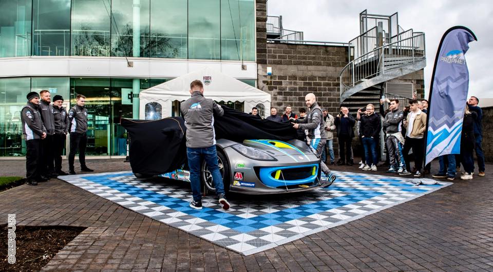 Vehicle unveiling in motorsport on swisstrax flooring