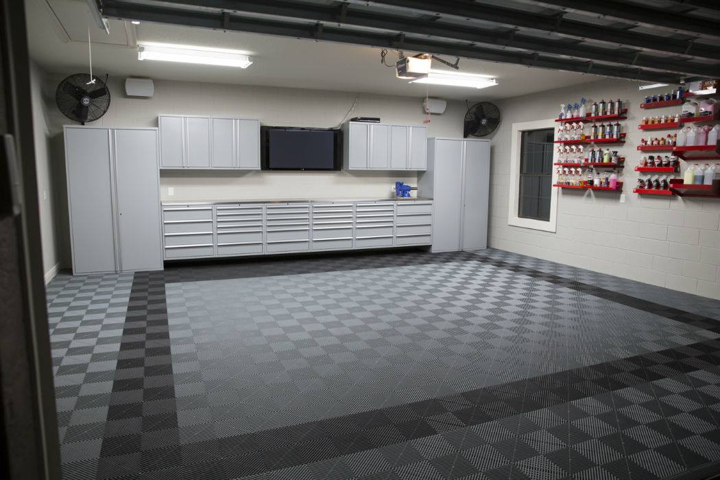 Swisstrax flooring in a home garage
