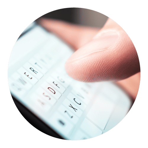 smartphone keyboard with thumb texting