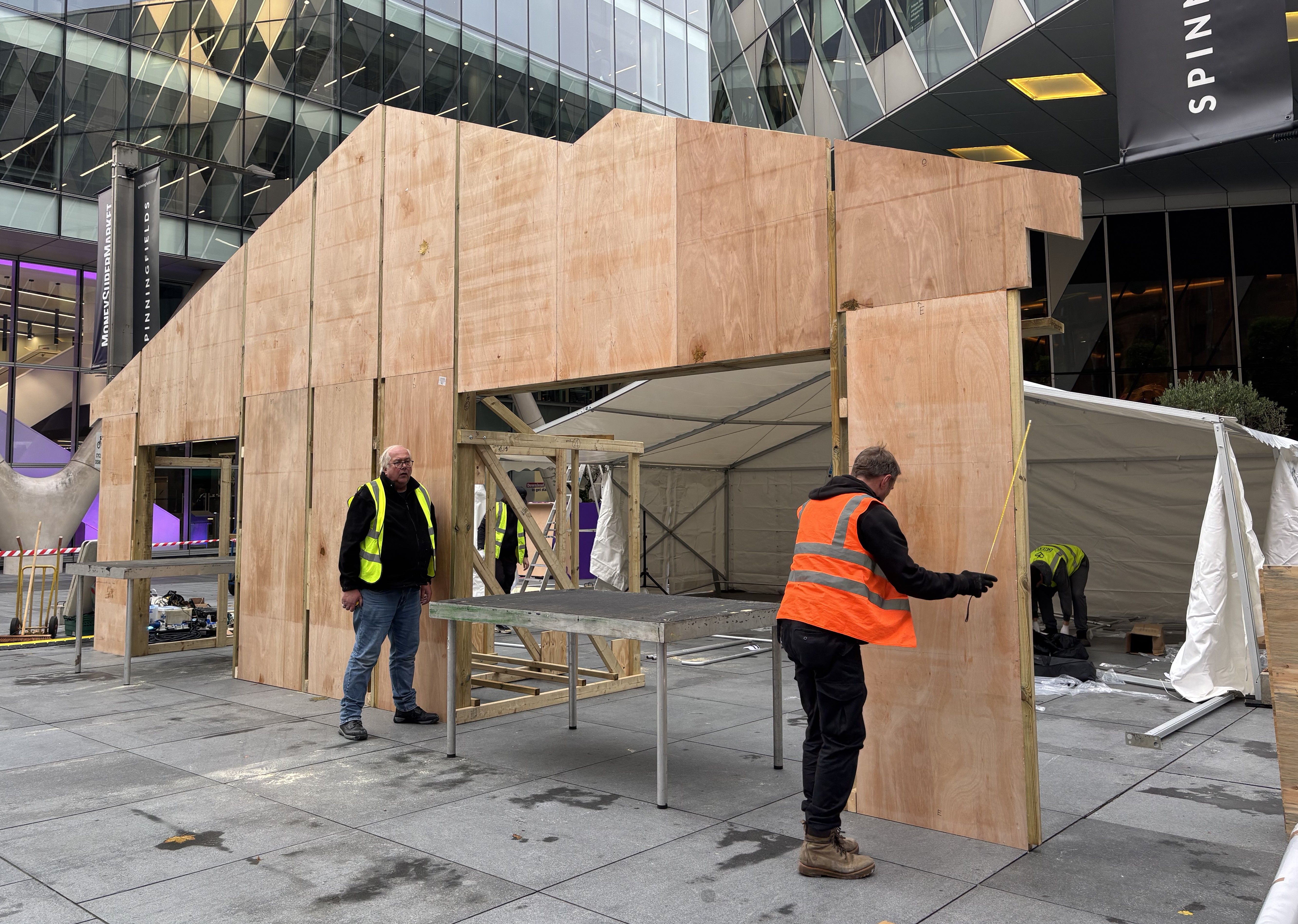 wooden fascia on fusion marquee