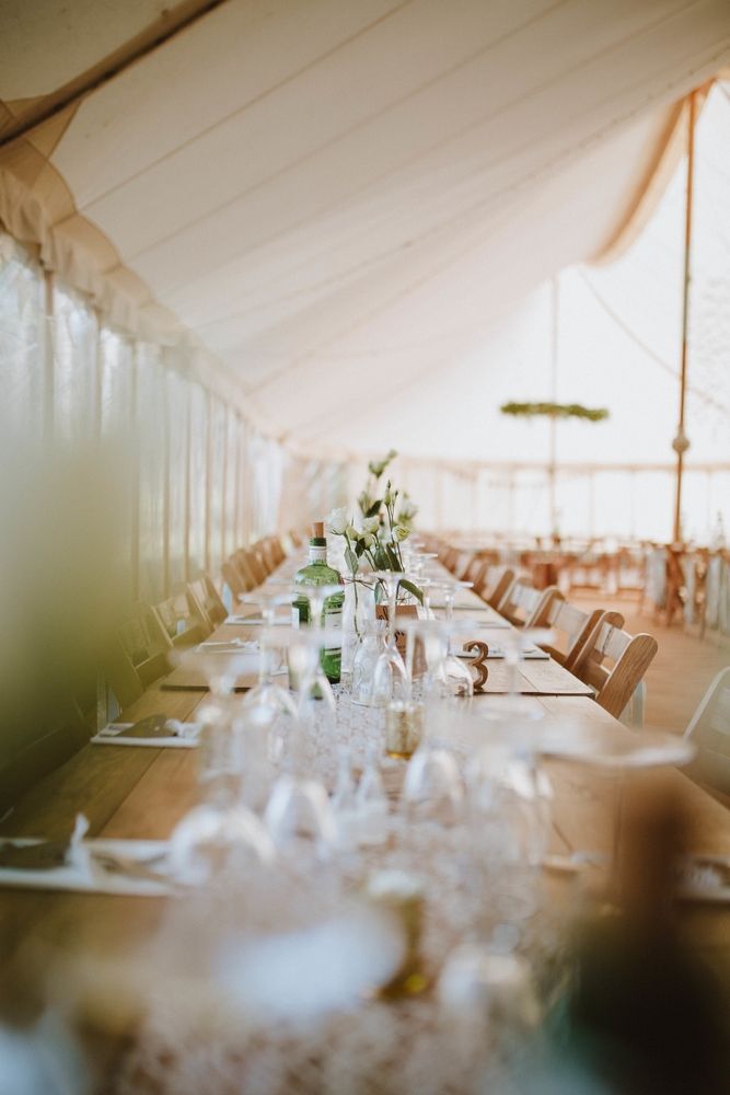 marquee dressed for a beautiful wedding