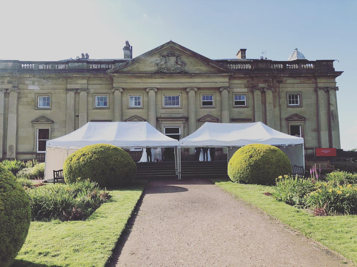Large gazebos at a stately home for a wedding