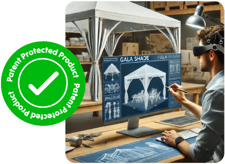 Gala Tent Trademarked and Patented Pop Up Gazebo Design