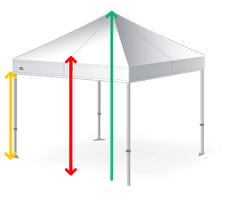 Gala Tent Pop Up Gazebo Frame Height Diagram