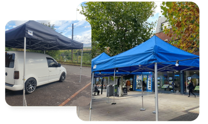 heavy-duty pop up gazebo Pro 40 frame detail