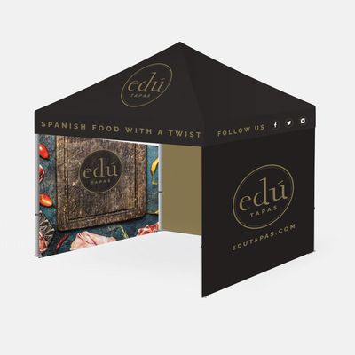 An example mock-up of a Gala Shade gazebo with printed sidewalls, valance and canopy
