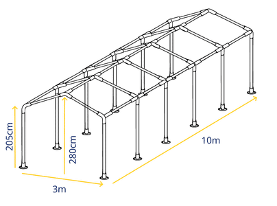 3m x 10m Marquee Frame Specifications – Detailed Frame Structure for Garden Marquees and Party Tents