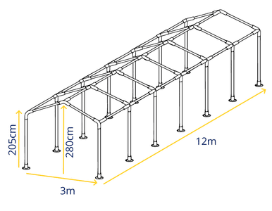 3m x 12m Marquee Frame Specifications – Detailed Frame Structure for Garden Marquees and Party Tents