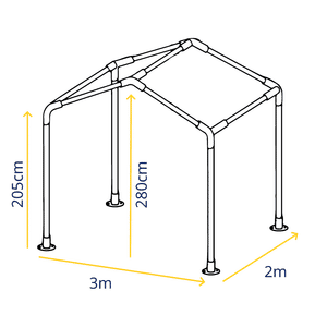 3m x 2m Marquee Frame Specifications – Detailed Frame Structure for Garden Marquees and Party Tents