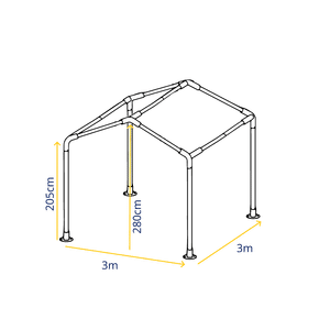 3m x 3m Marquee Frame Specifications – Detailed Frame Structure for Garden Marquees and Party Tents