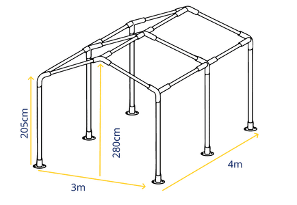 3m x 4m Marquee Frame Specifications – Detailed Frame Structure for Garden Marquees and Party Tents