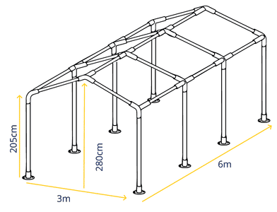 3m x 6m Marquee Frame Specifications – Detailed Frame Structure for Garden Marquees and Party Tents