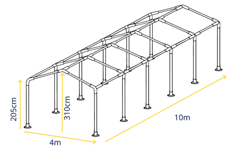 4m x 10m Marquee Frame Specifications – Detailed Frame Structure for Garden Marquees and Party Tents