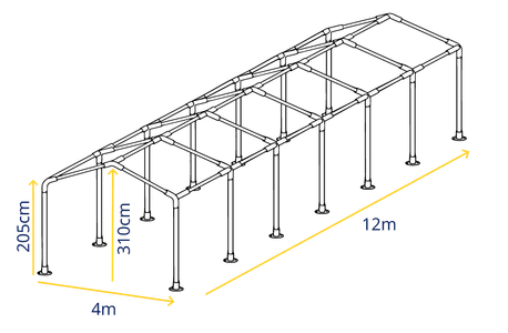 4m x 12m Marquee Frame Specifications – Detailed Frame Structure for Garden Marquees and Party Tents