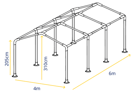 4m x 6m Marquee Frame Specifications – Detailed Frame Structure for Garden Marquees and Party Tents