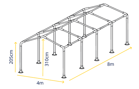 4m x 8m Marquee Frame Specifications – Detailed Frame Structure for Garden Marquees and Party Tents