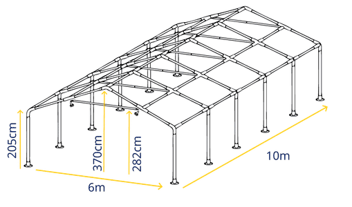 6m x 10m Marquee Frame Specifications – Detailed Frame Structure for Garden Marquees and Party Tents