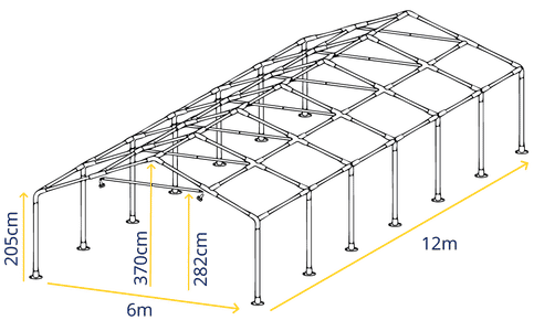 6m x 12m Marquee Frame Specifications – Detailed Frame Structure for Garden Marquees and Party Tents