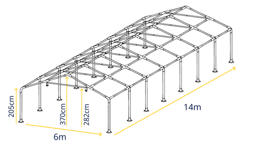 6m x 14m Marquee Frame Specifications – Detailed Frame Structure for Garden Marquees and Party Tents