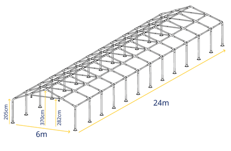 6m x 24m Marquee Frame Specifications – Detailed Frame Structure for Garden Marquees and Party Tents