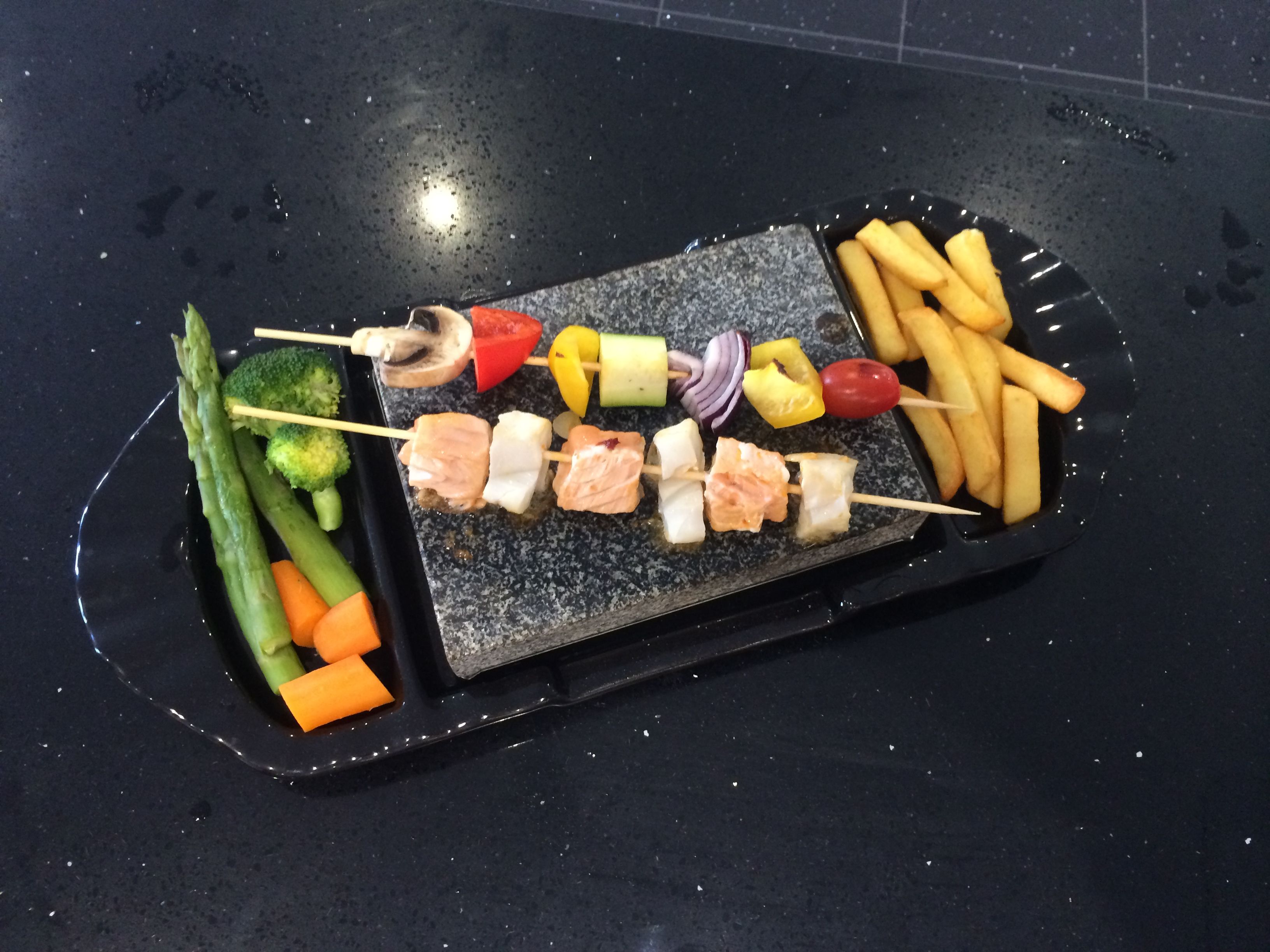 The steak stones are perfect for cooking steak at the table.