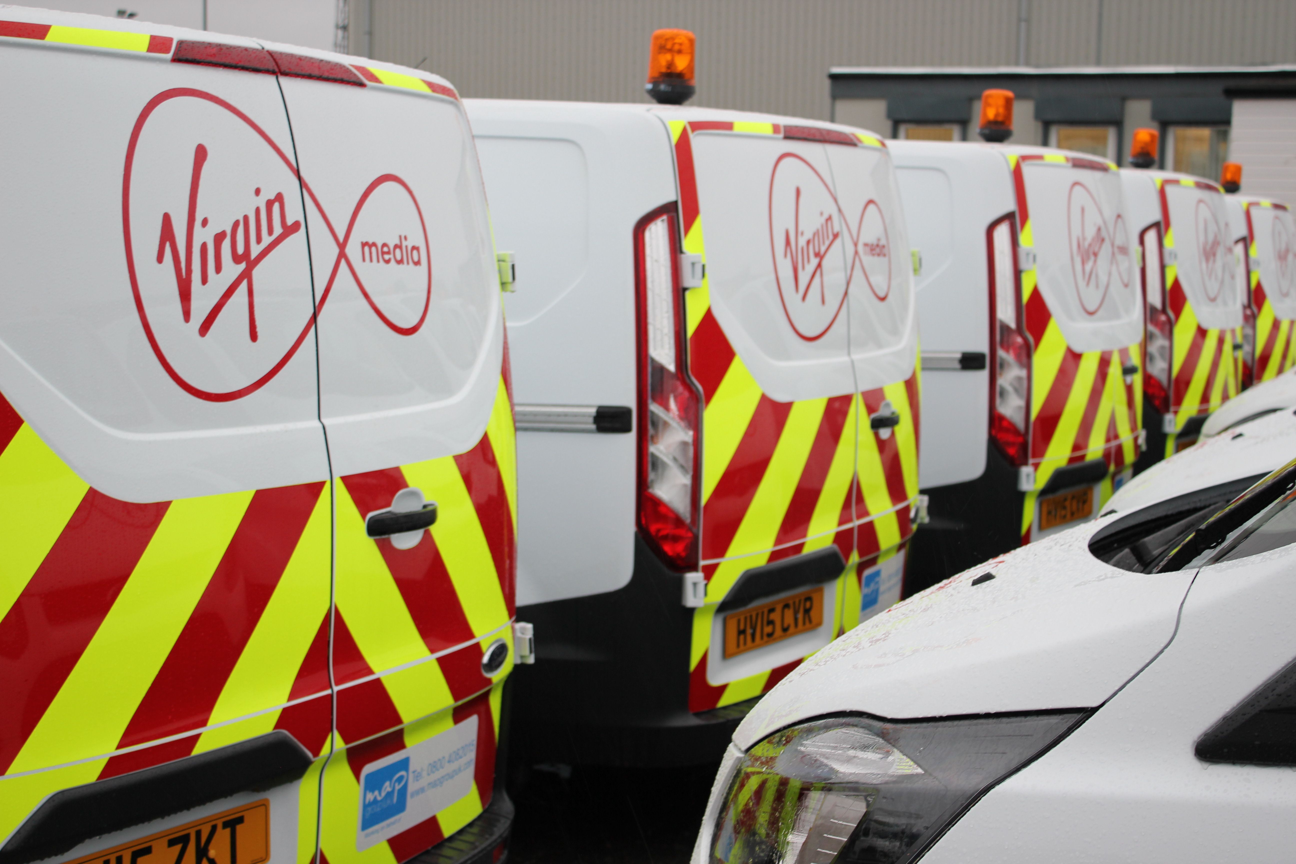 The company's printing division branded 94 vans for large TV services company Virgin Media.