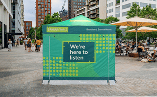 branded gazebo with printed sidewalls