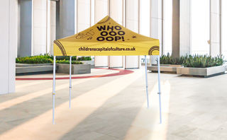 branded gazebo with printed graphics