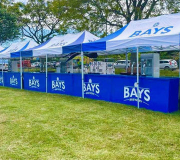 Custom printed gazebo for Bays Brewery