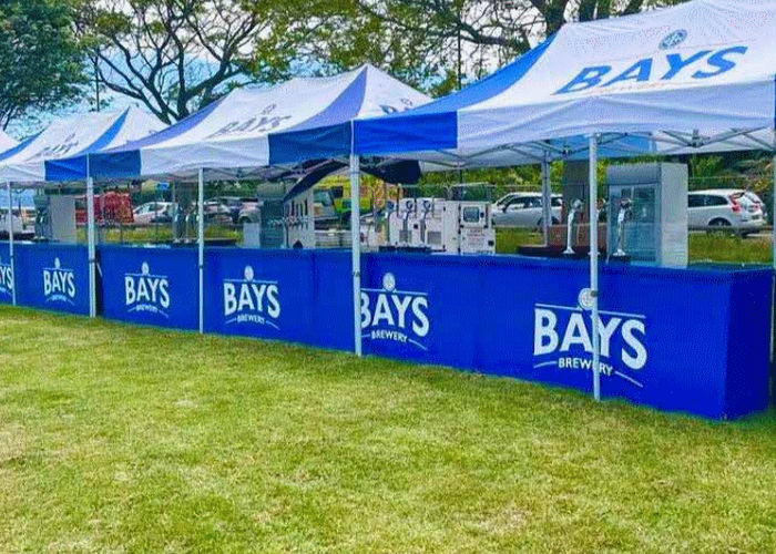 Custom printed gazebo for Bays Brewery