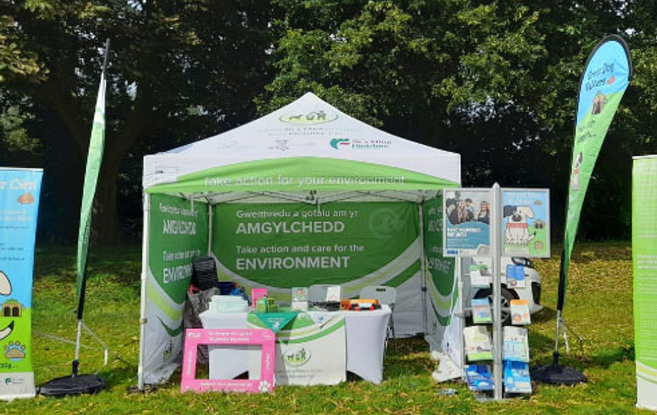 Custom printed 3m x 3m gazebo used at a charity event