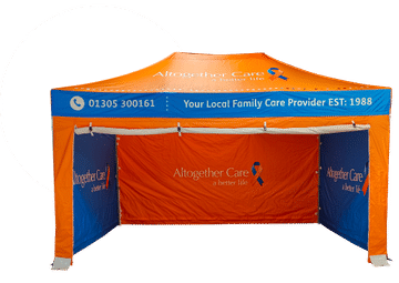 Orange printed gazebo