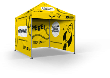 Yellow 3m x 3m printed gazebo