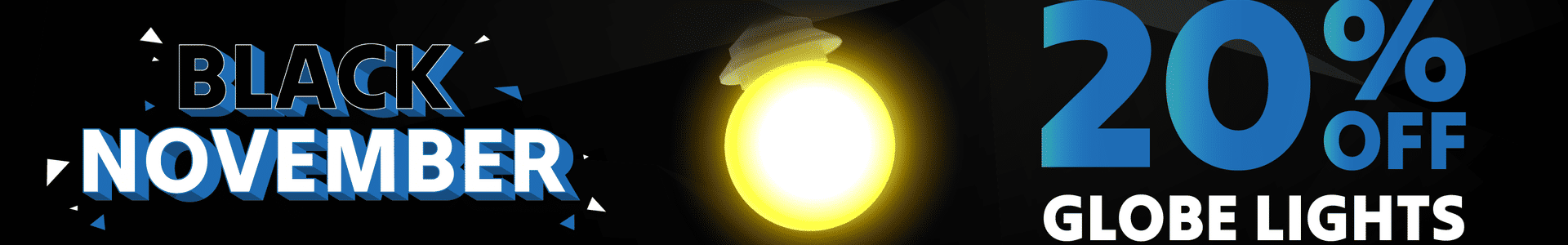 20% Off Globe Lights Black November