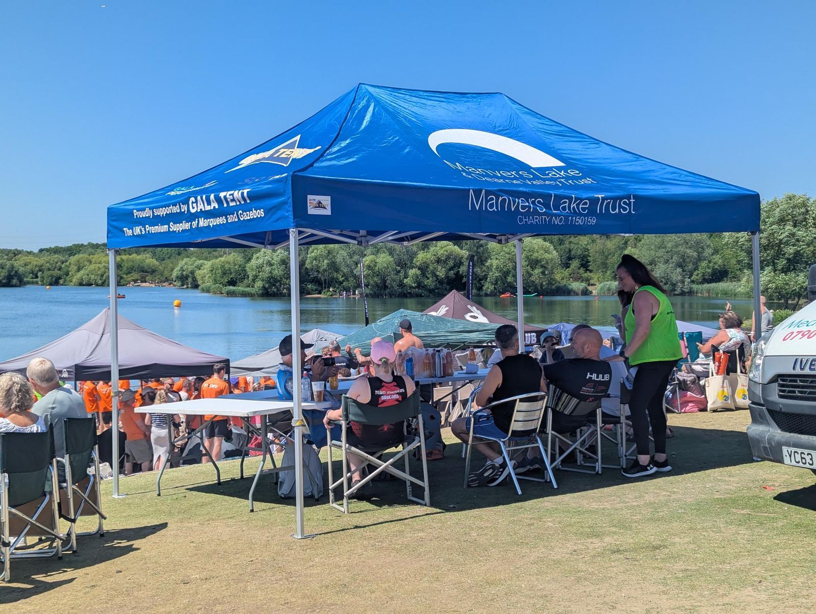 Gazebo next to a lake
