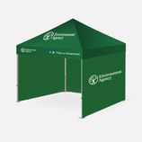 Example of printed canopy and three full sidewalls