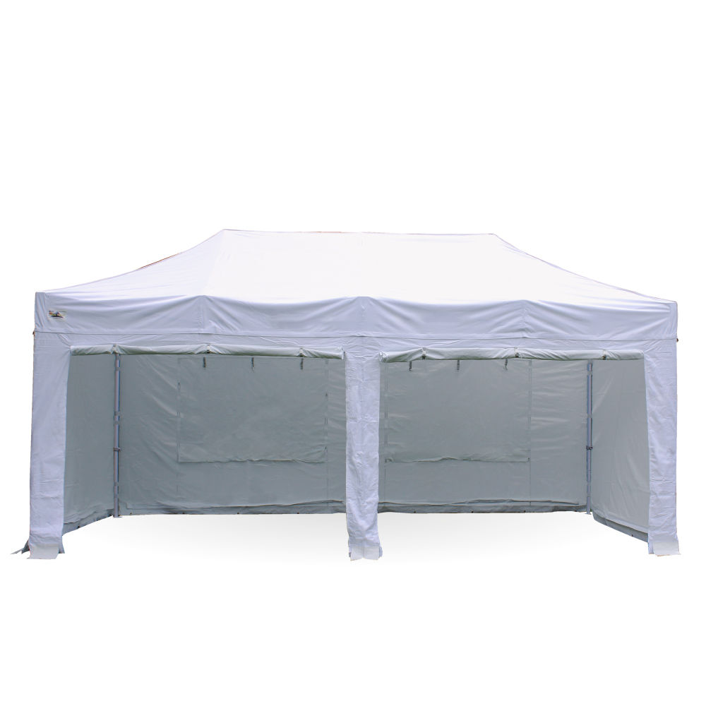 Pro 50 gazebo with white sides fitted