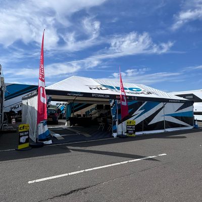 6m x 8m MQ-65 Freestanding Motorsport Race Awning (Printed)