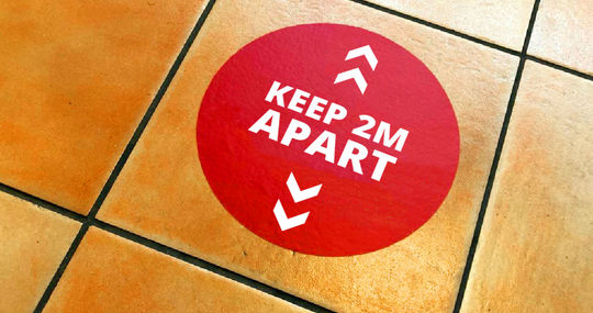 Social distancing circular floor sticker designs