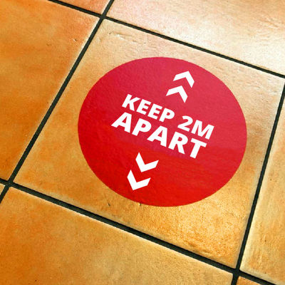 Social Distancing Floor Stickers - Keep 2m Apart (Pack of 20)