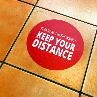 Social Distancing Floor Stickers - Keep Your Distance (Pack of 8)