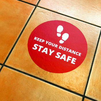 Social Distancing Floor Stickers - Stay Safe (Pack of 4)