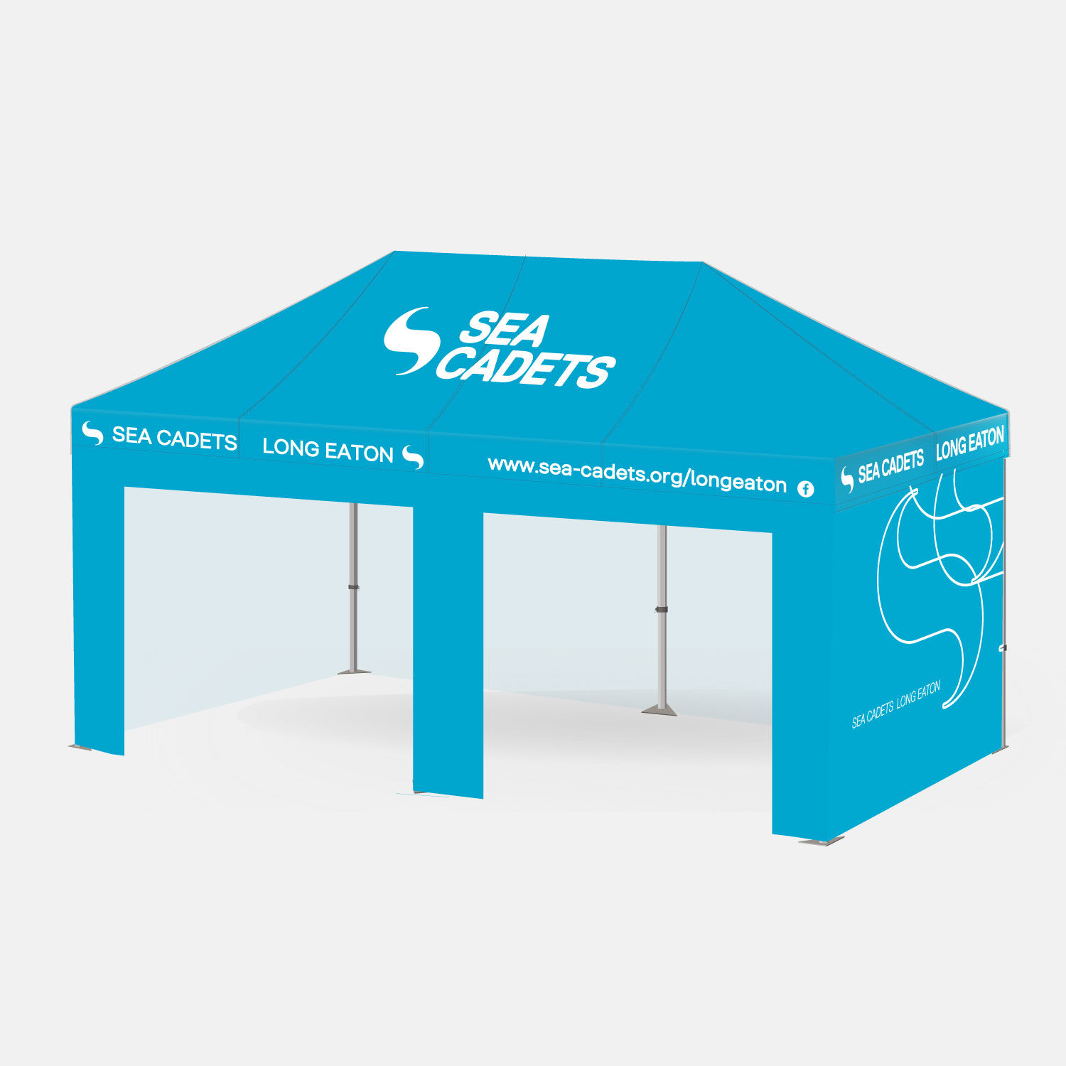 13093 - 4m x 8m Pro 50 Printed Gazebo Bundle w/ Canopy + 4 walls