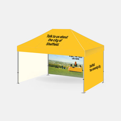 3m x 4.5m MX Printed Gazebo Bundle w/ Canopy + 3 Walls (1 x Double)