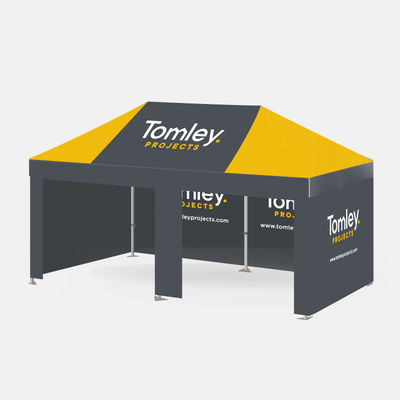 3m x 6m MX Printed Gazebo Bundle w/ Canopy + Door + 3 Dbl Walls