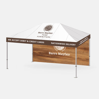 4m x 6m Pro 50 Printed Gazebo Bundle w/ Canopy + 1 Wall