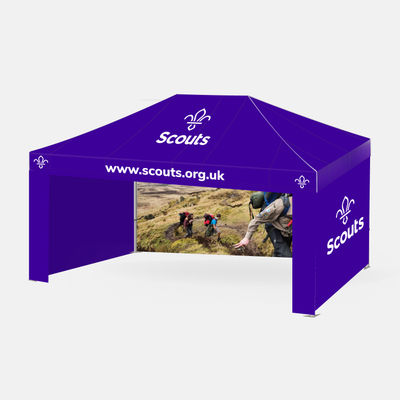 4m x 6m Pro 50 Printed Gazebo Bundle w/ Canopy + Door + 3 Dbl Walls
