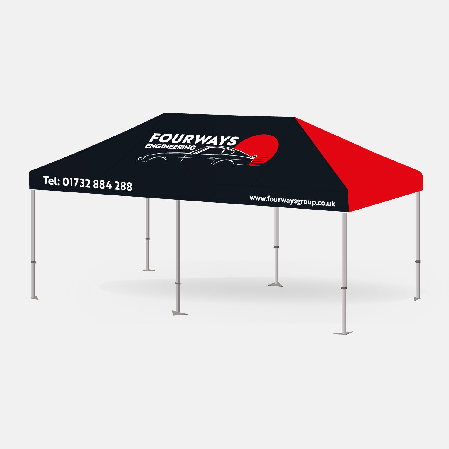 13165 - 4m x 8m Pro 50 Printed Gazebo Bundle w/ Canopy